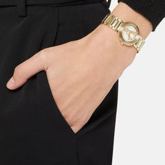 Versace Damen Uhr Gold Weiss Leder Virtus Mini Elegant