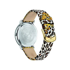 Versace VBP120017 V-Circle 36 mm – Floral Leder Damen Uhr