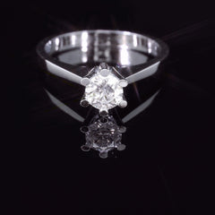 Weissgold-Diamantring 18K mit Brillant 0.35ct – Ringgrösse 55 - DSC8757