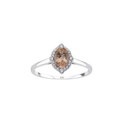 Weissgold Diamantring mit Morganit 0.53 ct in 585 oder 750 Gold