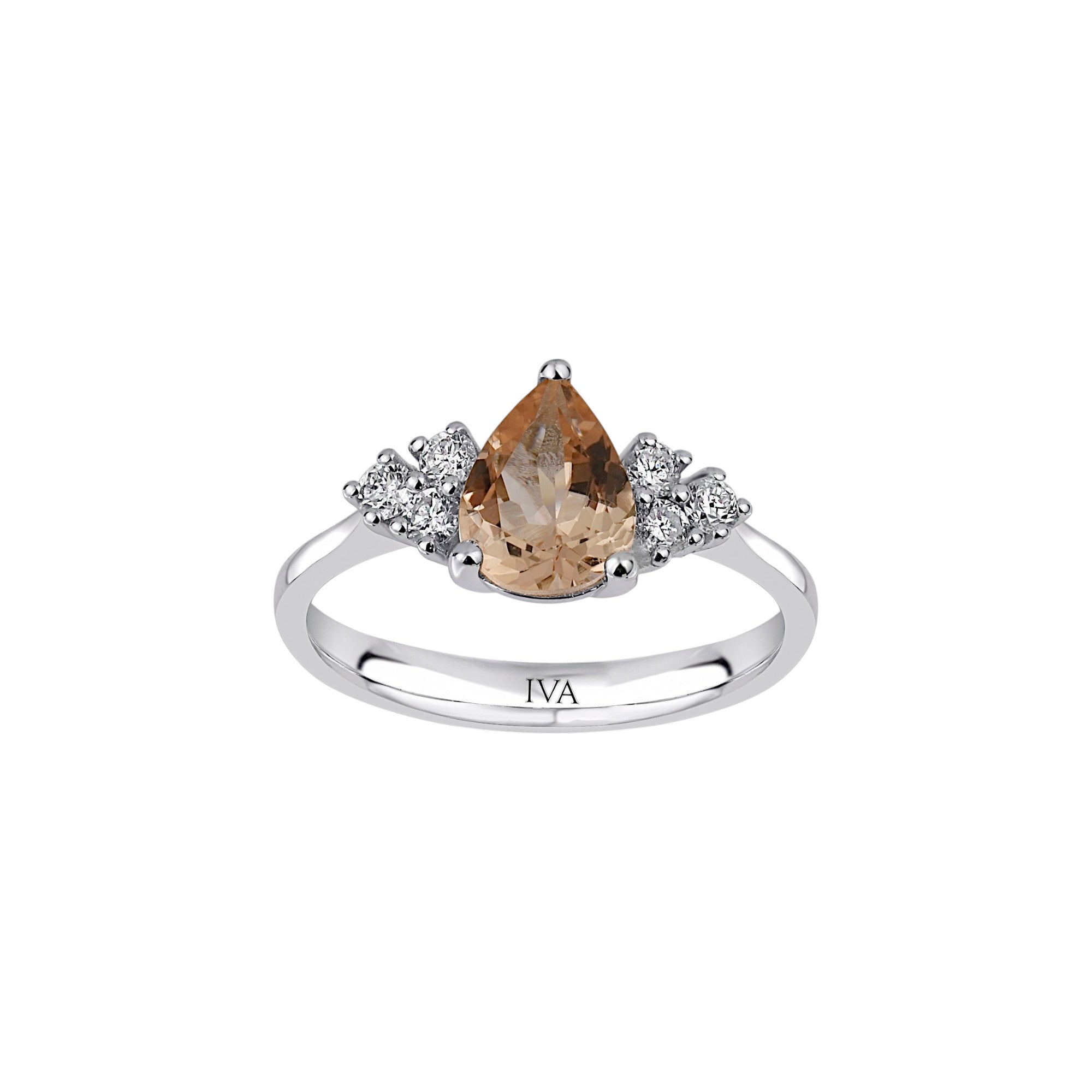 Weissgold Diamantring mit Morganit 1.14 ct in 585 oder 750 Gold