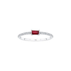 Weissgold Diamantring mit Rubin 0.36 ct in 585 oder 750 Gold