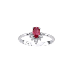 Weissgold Diamantring mit Rubin 0.64 ct in 585 oder 750 Gold