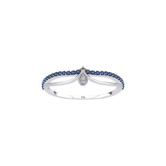 Weissgold Diamantring mit Saphir 0.27 ct in 585 oder 750 Gold