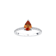 Weissgold Diamantring mit Saphir 0.88 ct in 585 oder 750 Gold
