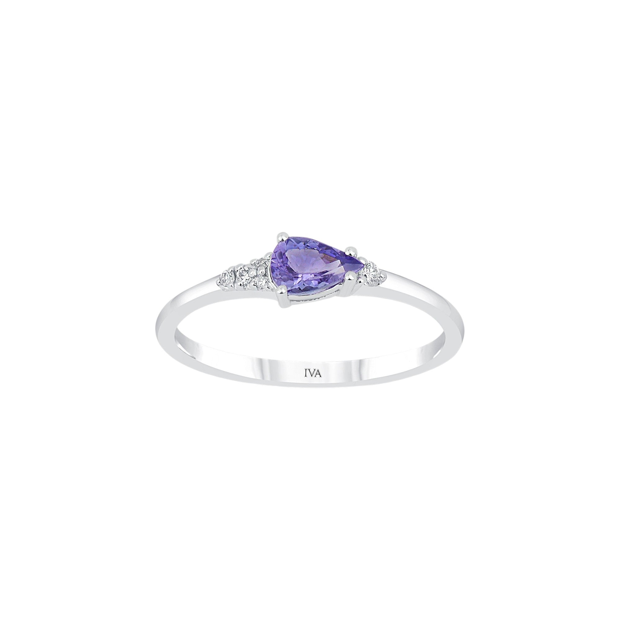 Weissgold Diamantring mit Tansanit 0.41 ct in 585 oder 750 Gold
