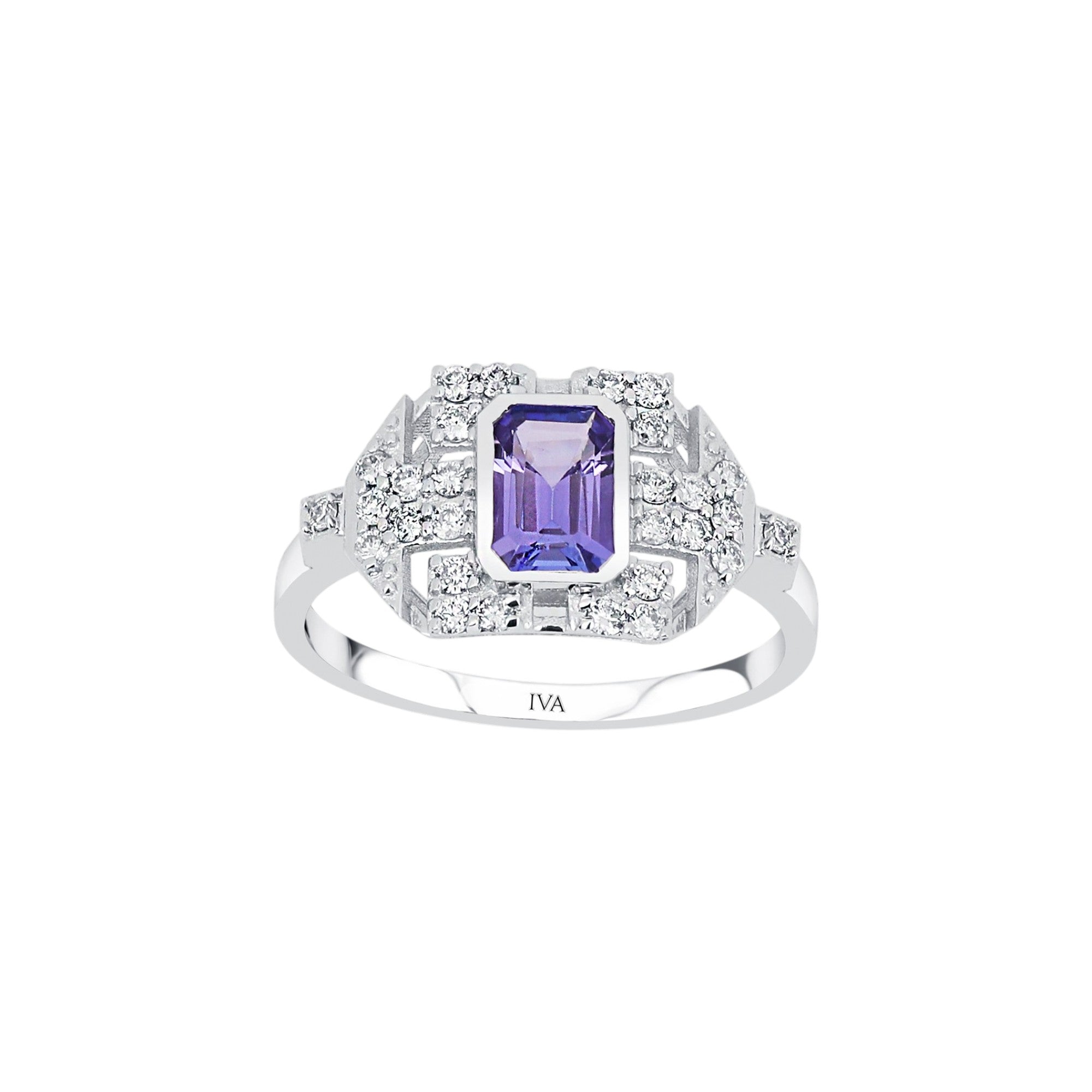 Weissgold Diamantring mit Tansanit 0.82 ct in 585 oder 750 Gold
