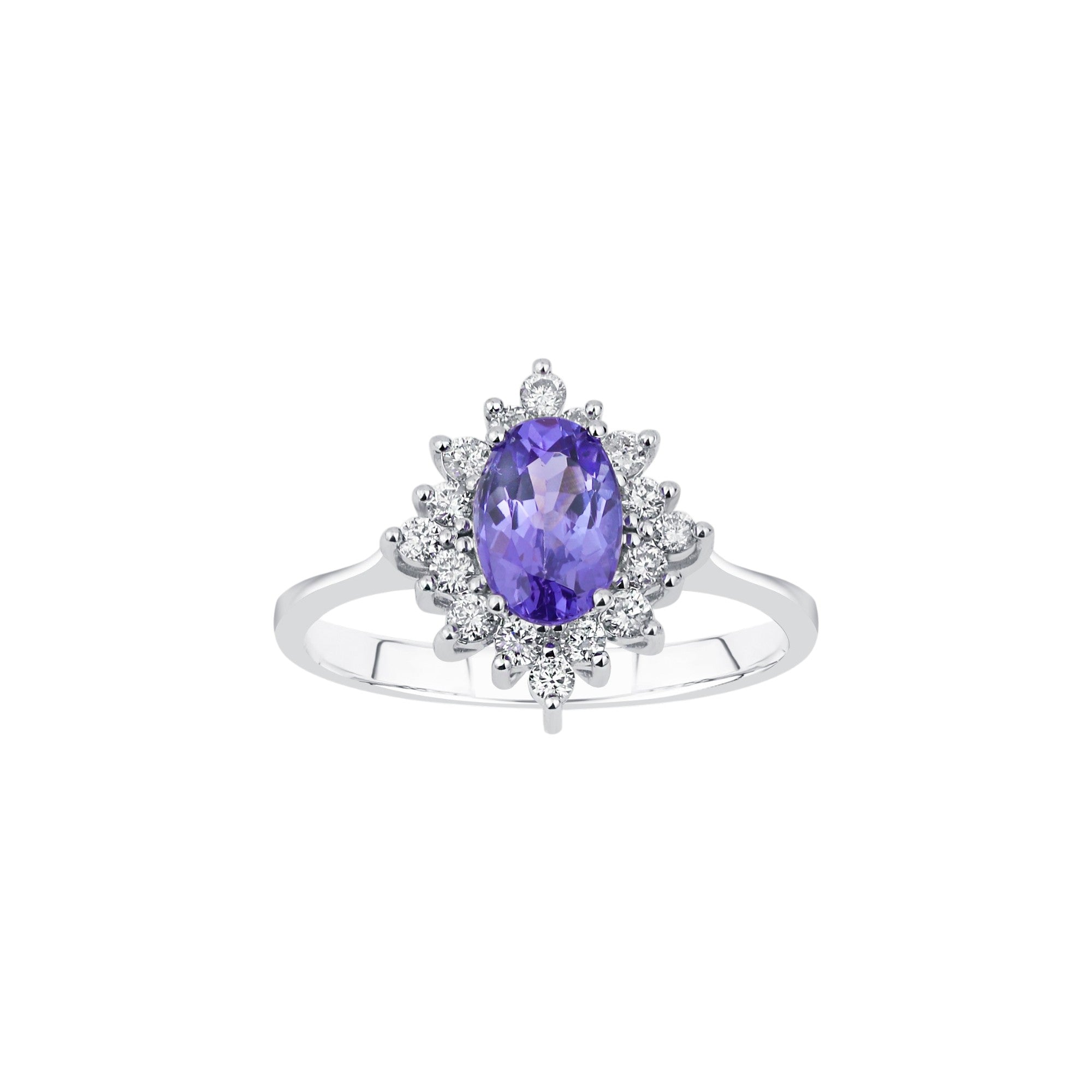 Weissgold Diamantring mit Tansanit 1.26 ct in 585 oder 750 Gold