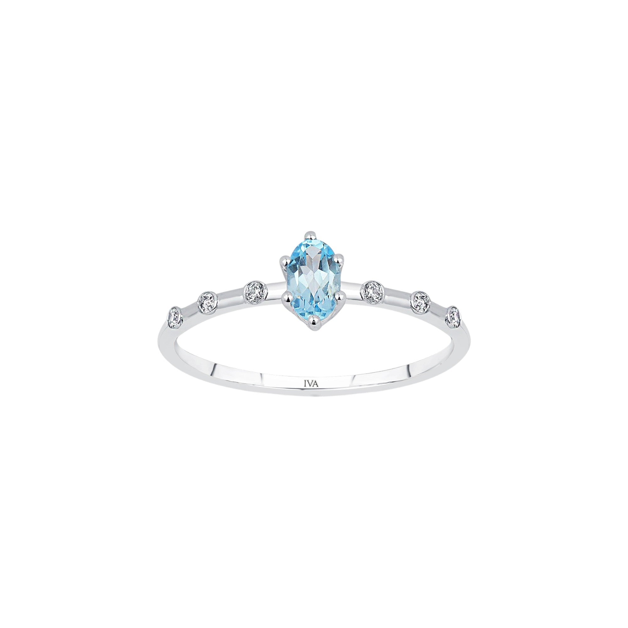 Weissgold Diamantring mit Topas 0.35 ct in 585 oder 750 Gold