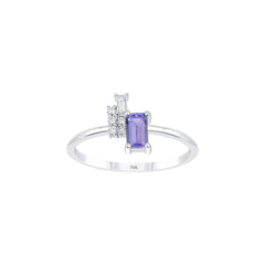 Weissgold Diamantring mit Turmalin 0.46 ct in 585 oder 750 Gold