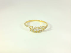 Bague délicate pour femme en or jaune 18 carats avec 22 diamants – élégance intemporelle en taille 54 - YZ0005021