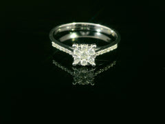 Zeitlose Eleganz in 18 Karat Weissgold – Diamantring für stilbewusste Momente - YZ0004918