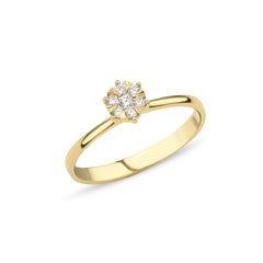 Zeitloser Damen Diamantring aus 18 Karat Gelbgold – Ringgrösse 55 - YZ0005382