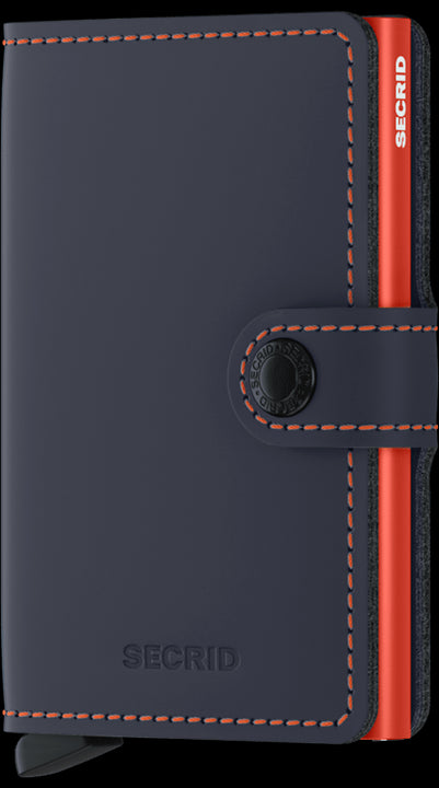 Secrid Miniwallet Matte Night Blue & Orange mit Gravur - MM-Night Blue & Orange