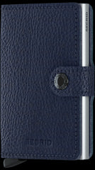 Secrid Miniwallet Vegetable Tanned Navy Silver mit Gravur - MVg-Navy-Silver
