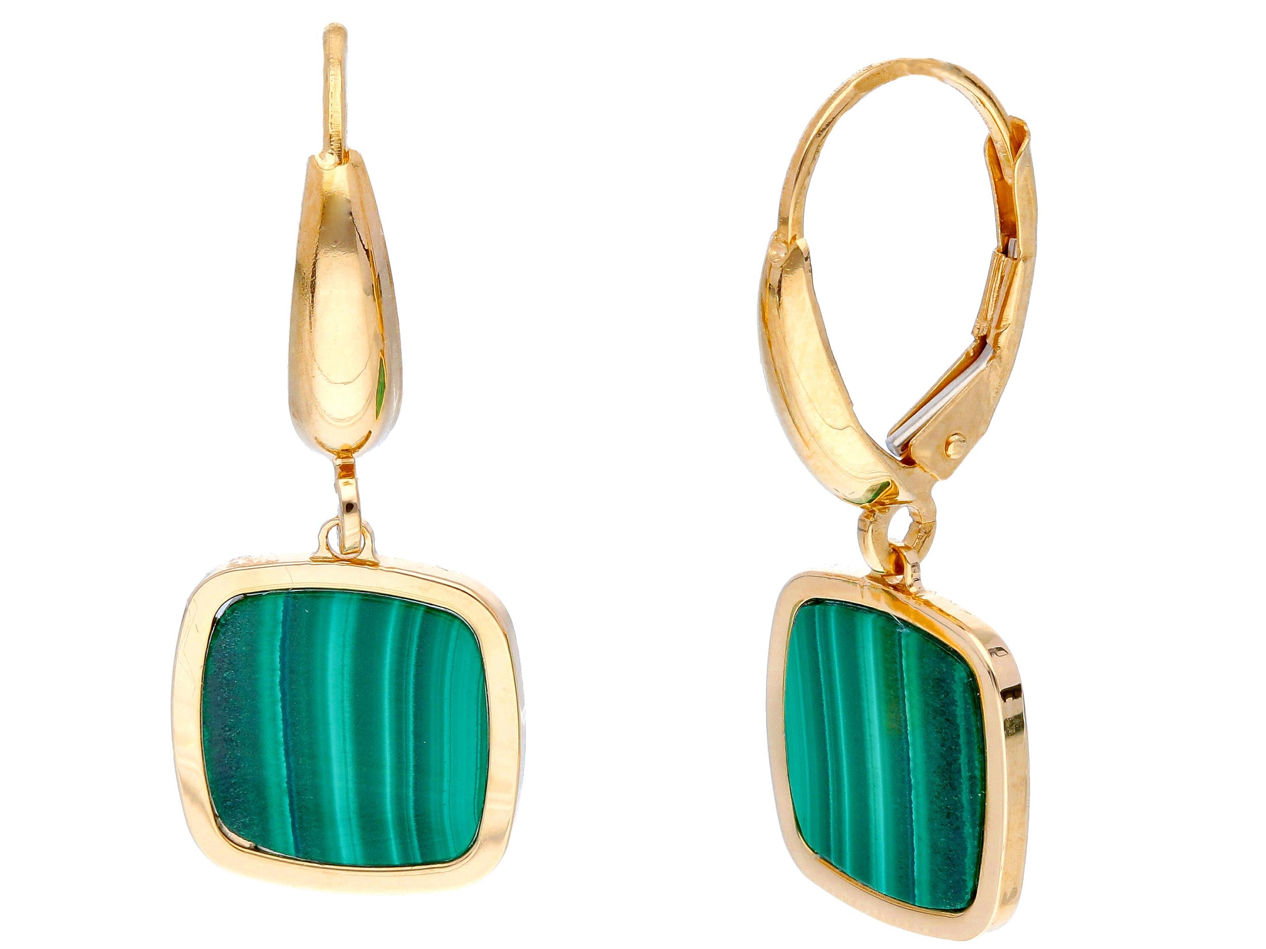 Ohrhänger in 18 Karat Gold mit zwei gefassten Malachiten - 238402