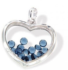 Herz Anhänger September Silber 925 rhodiniert für Damen - September