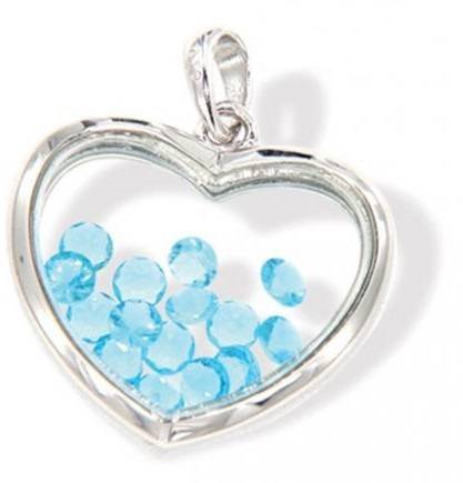 Herz Anhänger Dezember Silber 925 rhodiniert für Damen - December