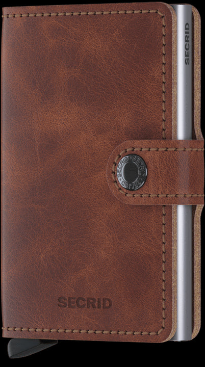 MINIWALLET VINTAGE BROWN MIT-OHNE GRAVUR