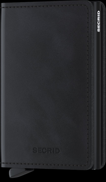 SLIMWALLET VINTAGE BLACK MIT-OHNE GRAVUR