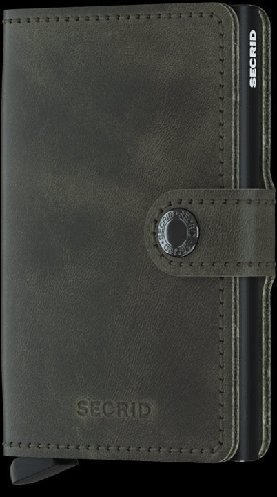 Secrid Miniwallet VINTAGE OLIVE-BLACK mit Gravur - MV-Olive-Black