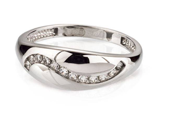 Damen Silberring 925 rhodiniert mit Zirkonia-Steine - SR-121