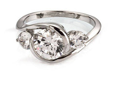 Damen Silberring 925 rhodiniert mit Zirkonia-Steine - SR-81