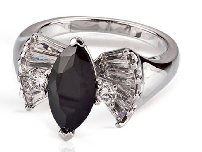 Damen Silberring 925 rhodiniert mit Zirkonia-Steine - SR-06