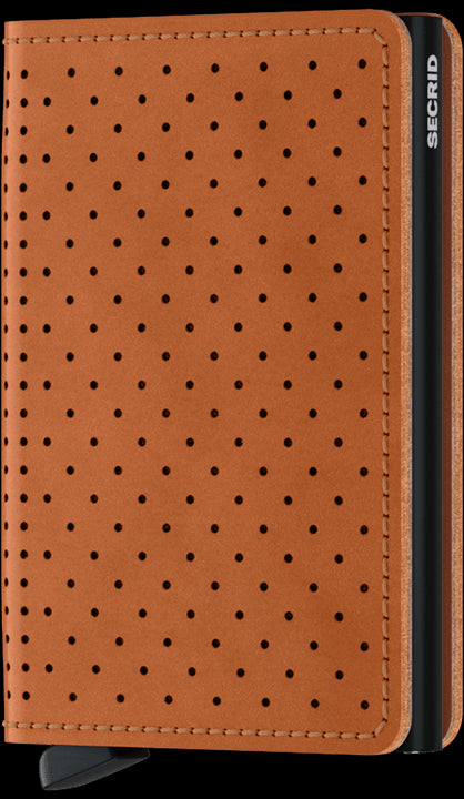 Secrid Slimwallet Perforated Cognac mit Gravur - SPf-Cognac