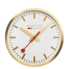 Mondaine Goldene Wanduhr, 25cm,  - A990.CLOCK.18SBG