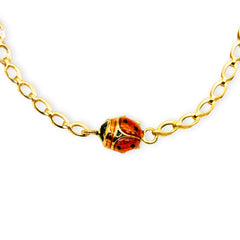 Baby Kinder Gelbgold Bracelet mit Marienkäfer & Gratis Gravur - GB-811/18