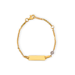 Baby Kinder Gelbgold ID-Armband mit Gratis Gravur - GB-949/18