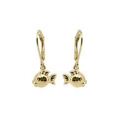 Baby Kinder Gelbgold Ohrring mit Fisch, 9/375 Karat - GO-563