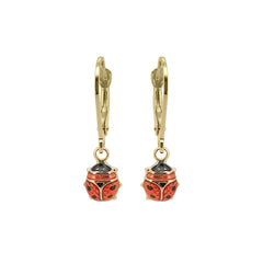 Baby Kinder Gelbgold Ohrring mit Marienkäfer, 9/375 Karat - GO-362