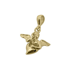 Baby Kinder Gelbgold Schutzengel Anhänger, 9 Karat - GA-144