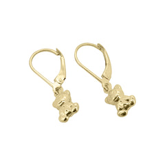 Baby Kinder Gelbgold Ohrring mit Teddybär, 9/375 Karat - GO-303