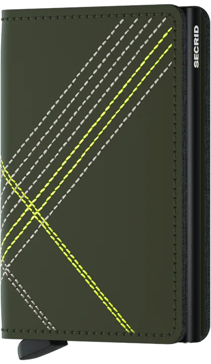 Secrid Slimwallet Stitch Linea Lime mit gratis Gravur - SSt-Linea Lime