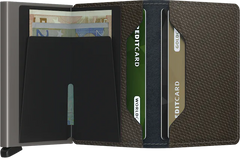 Portefeuille Slimwallet Carbon Khaki de Secrid avec gravure - SCa-Khaki