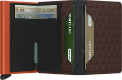 Portefeuille Slim Secrid Optical Marron-Orange avec gravure - SOp-Marron-Orange