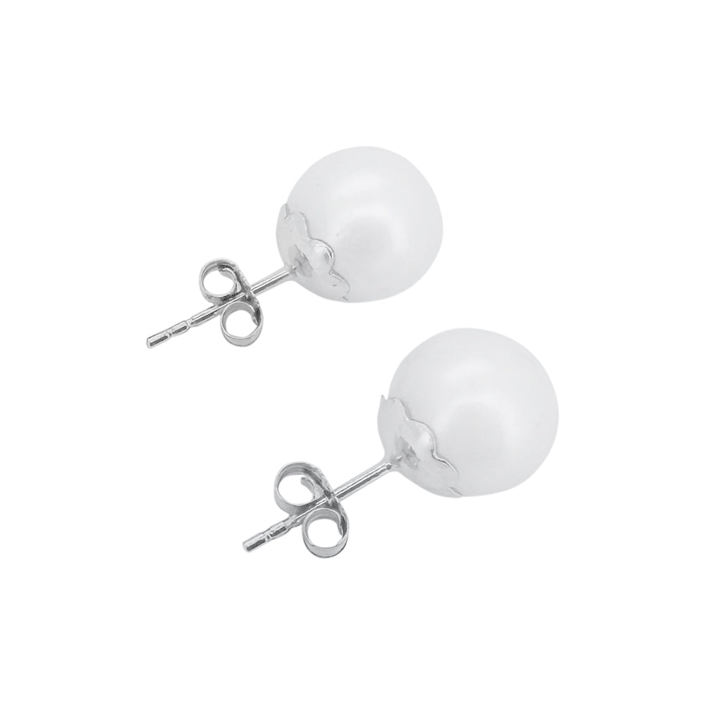 Perlen Ohrstecker Weissgold 9-9.5 mm für Damen - GPW-995