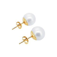 Perlen Ohrstecker Gelbgold 9-9.5 mm für Damen - GPG-995