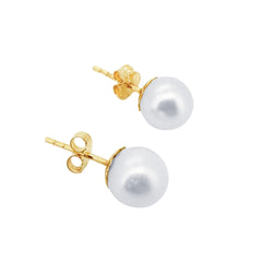 Perlen Ohrstecker Gelbgold 5-5.5 mm für Damen - GPG-555