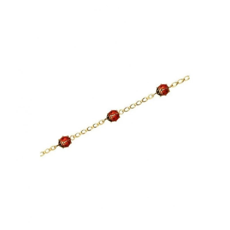 Baby Kinder Gelbgold Armband Mit Marienkäfer & Länge: 14 cm - GB-811