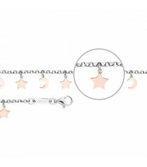 Der Kettenmacher Stern-Mond Armband Silber-Rotgold - FMS-19S