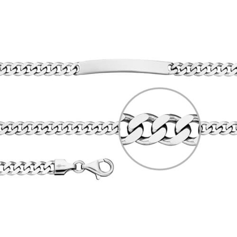 Der Kettenmacher Panzergravurarmband Silber für Männer - PG1-19S