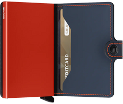 Secrid Miniwallet Matte Night Blue & Orange mit Gravur - MM-Night Blue & Orange
