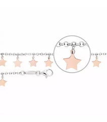 Der Kettenmacher Diamantiert Sterne Armband Silber-Rotgold - FS-19S