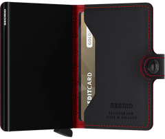 Secrid Miniwallet FUEL BLACK-RED mit Gravur - MFu-Black-Red