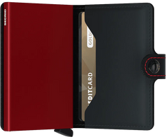Secrid Miniwallet MATTE BLACK-RED mit Gravur - MM-Black & Red