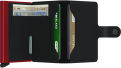 Secrid Miniwallet MATTE BLACK-RED mit Gravur - MM-Black & Red
